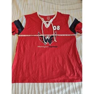 Washington Capitals Women Red Hockey Short Sleeve Shirt # 08 XL 16/18 Ovechkin